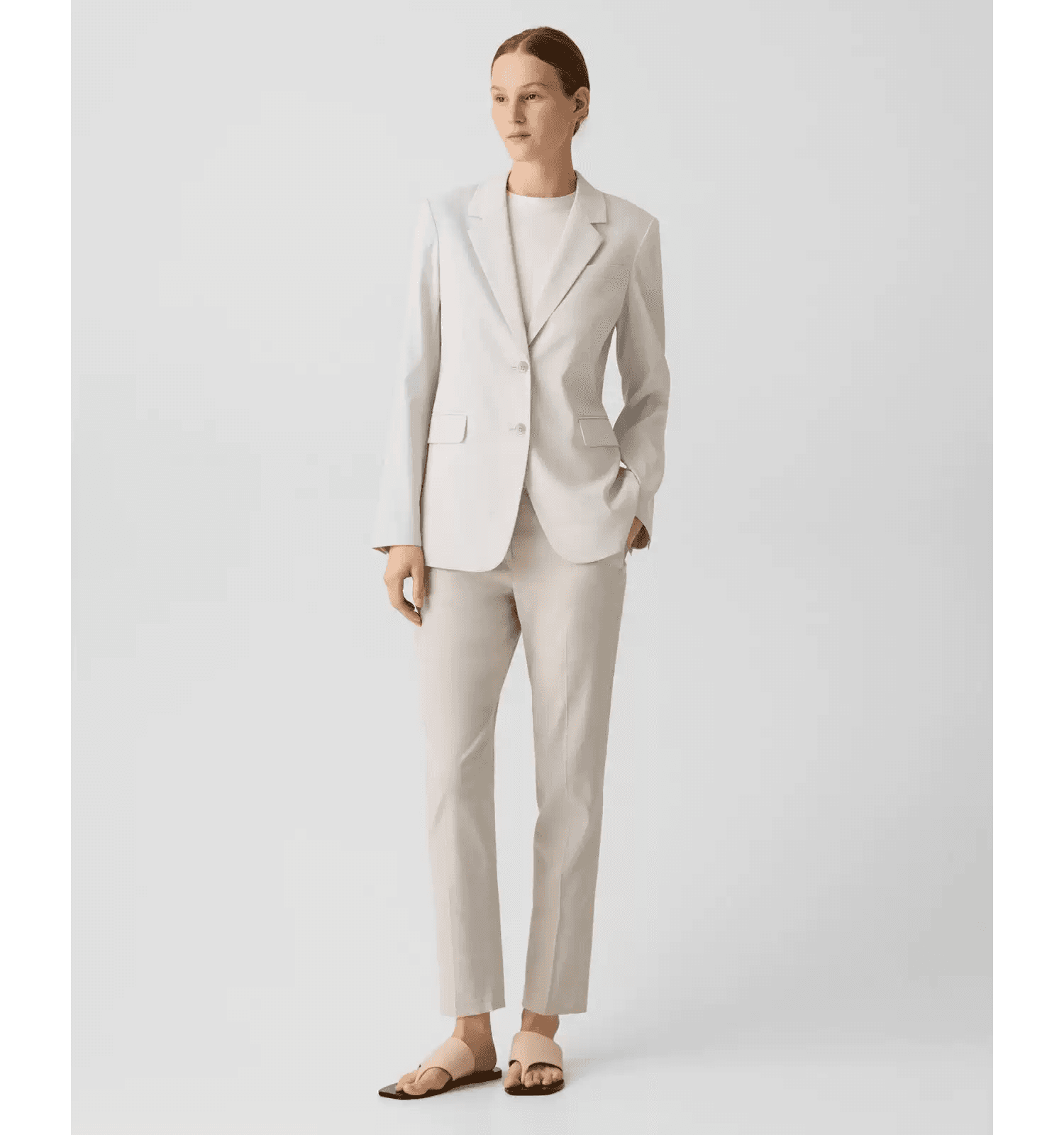Elegant Linen-Blend Two-Button Blazer for Work - photo 3
