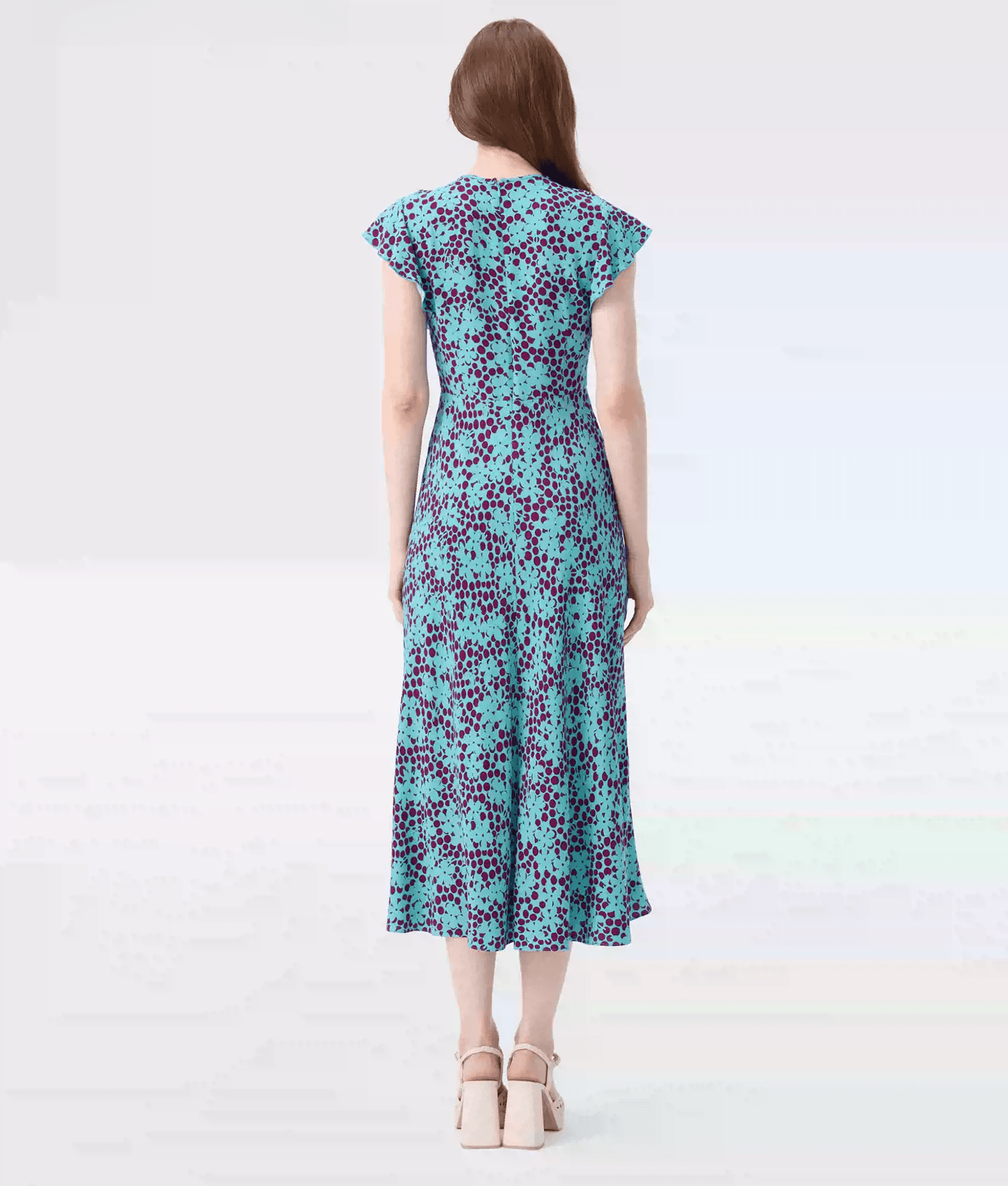 DVF Turquoise Print A-Line Tea Dress - photo 3