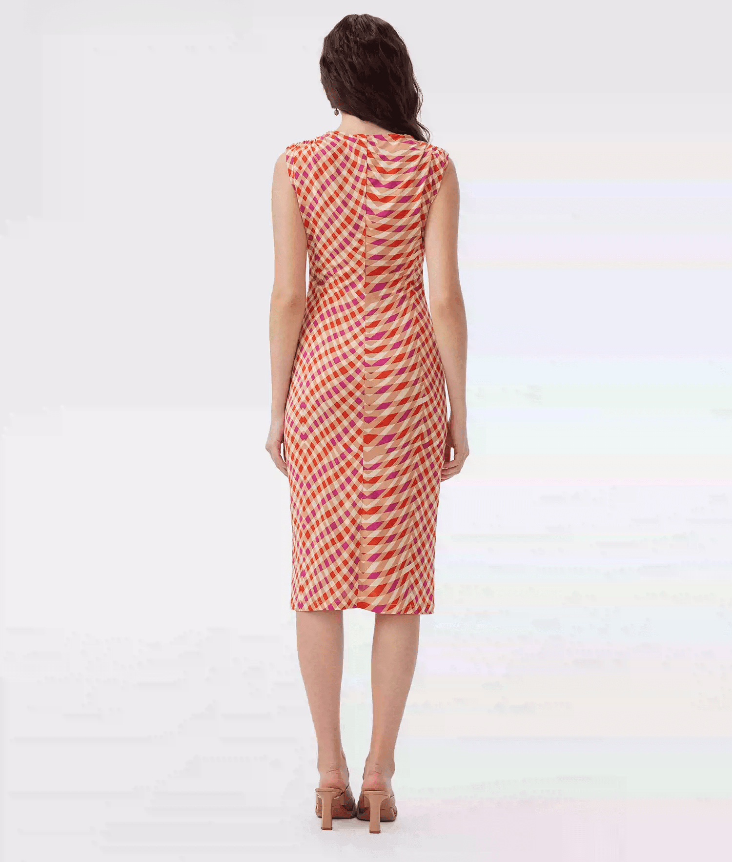 DVF Fall 2026 Orange Geometric Wave-Print Dress - photo 3