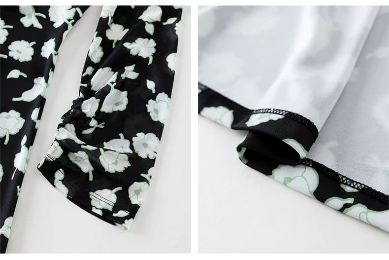 DVF Fall 2026 Printed V-Neck Puff-Sleeve Tea Dress - detail 9