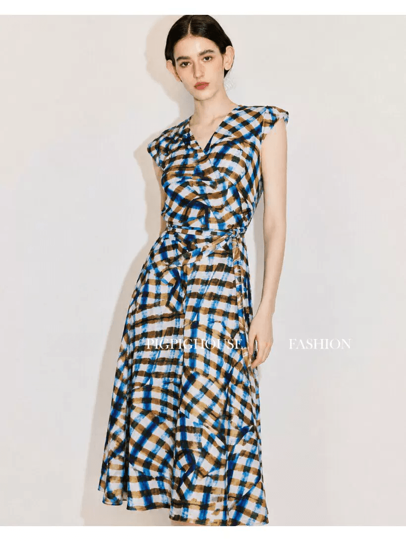 DVF Fall 2026 Printed Mesh V-Neck Wrap Dress - detail 12