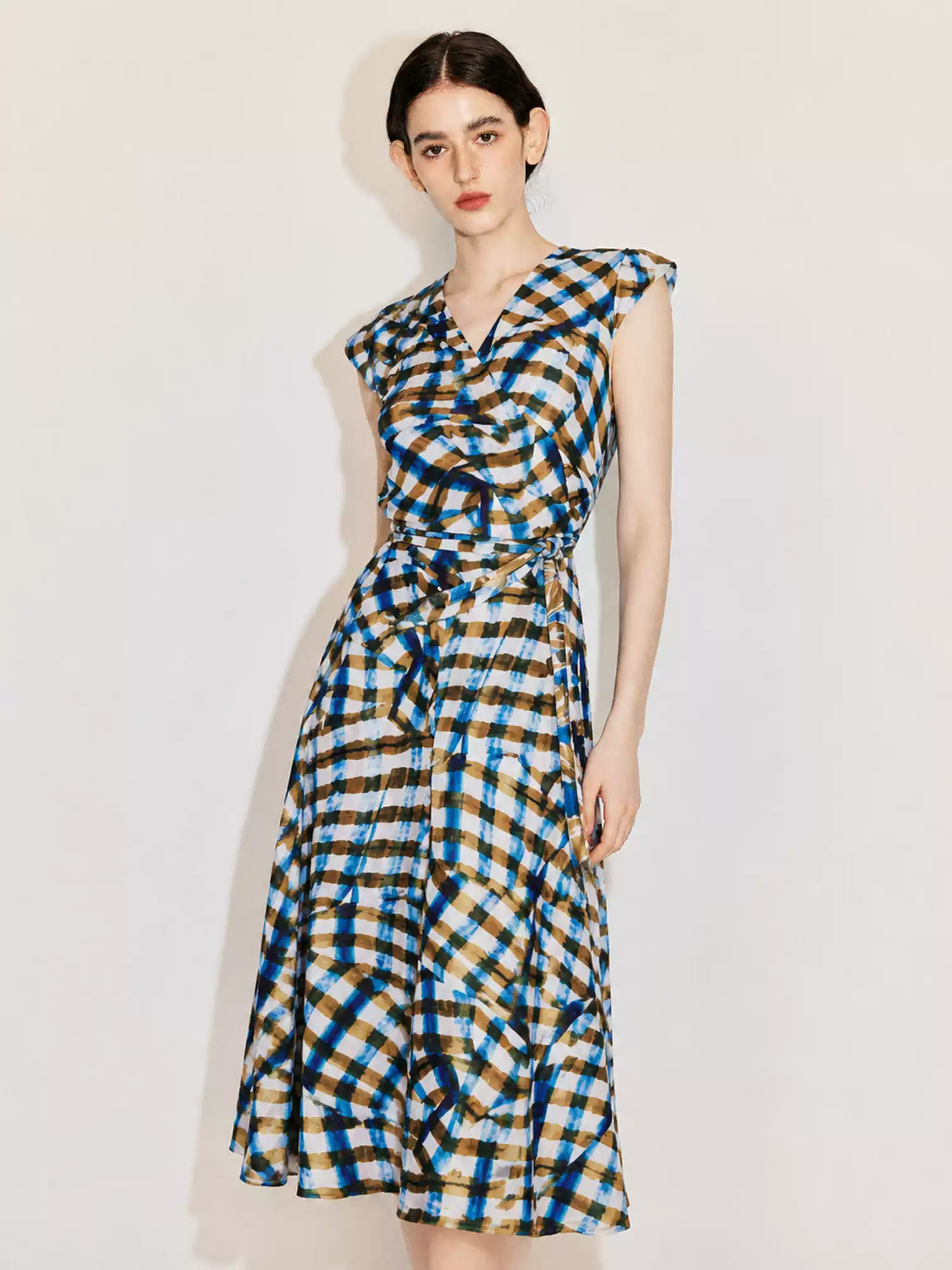 DVF Fall 2026 Printed Mesh V-Neck Wrap Dress - alternate view