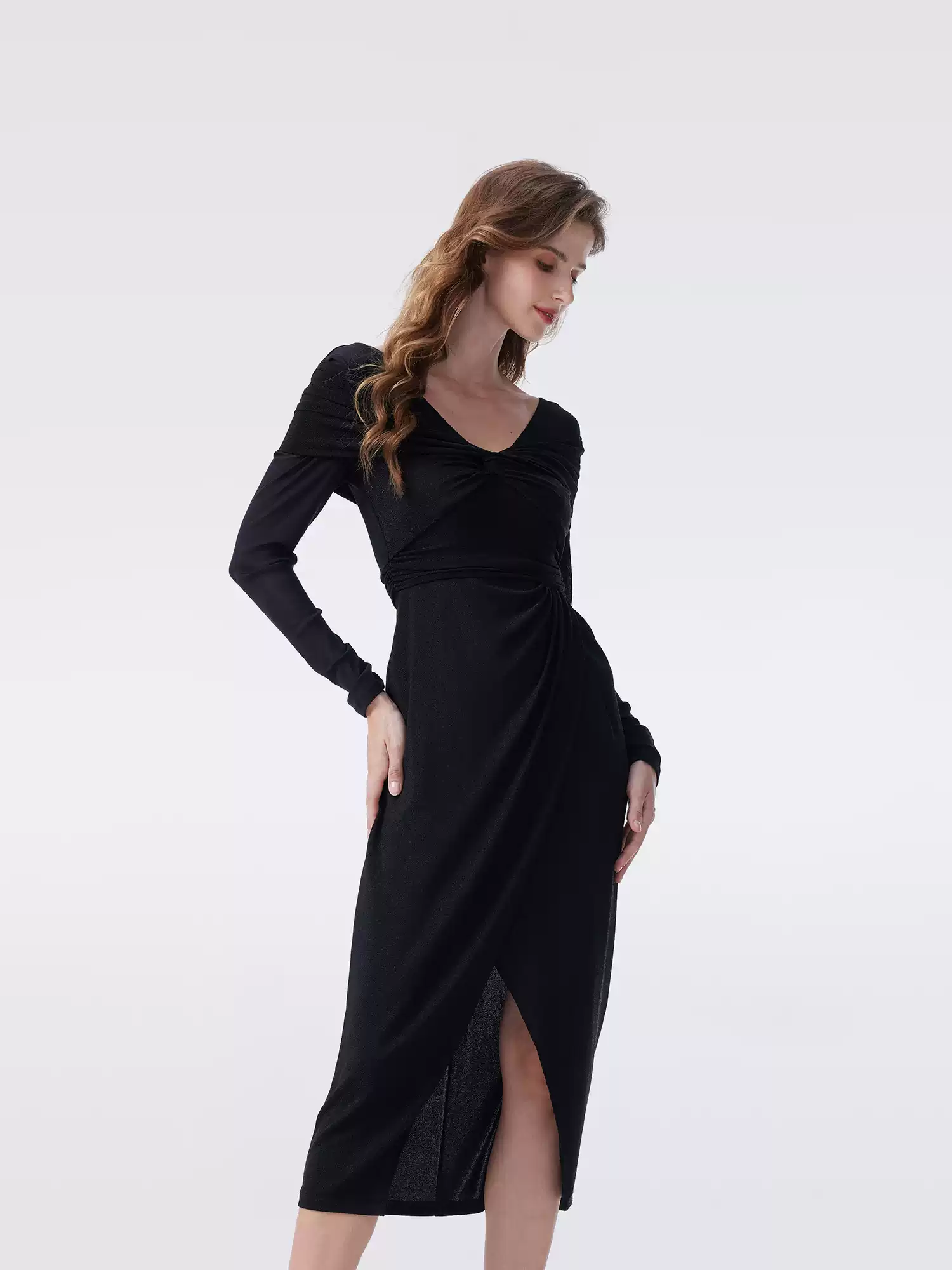 DVF Fall 2026 Metallic Knit Off-the-Shoulder A-Line Dress - photo 4