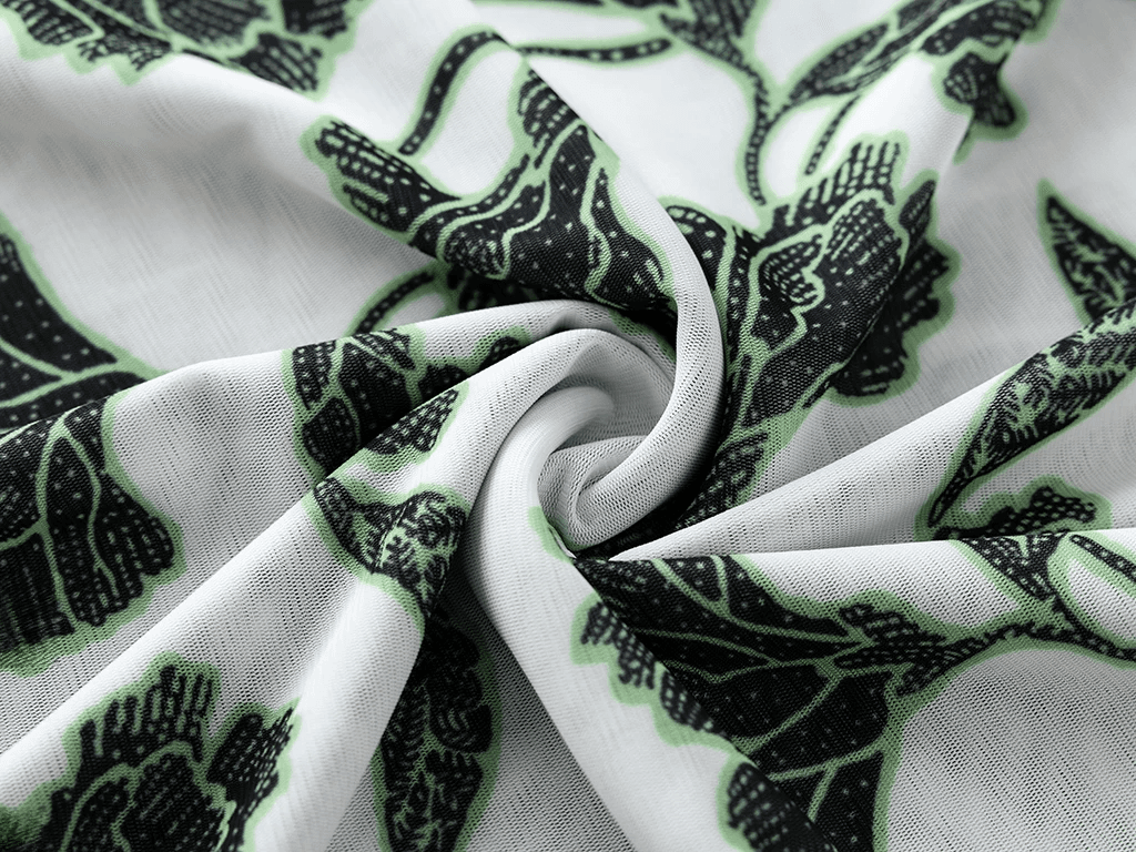 DVF Floral-Print Stretch-Mesh V-Neck Tea Dress - detail 7