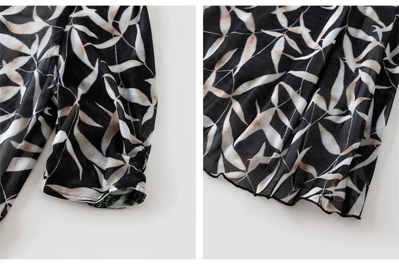 DVF Floral-Print Stretch-Mesh V-Neck Tea Dress - detail 13