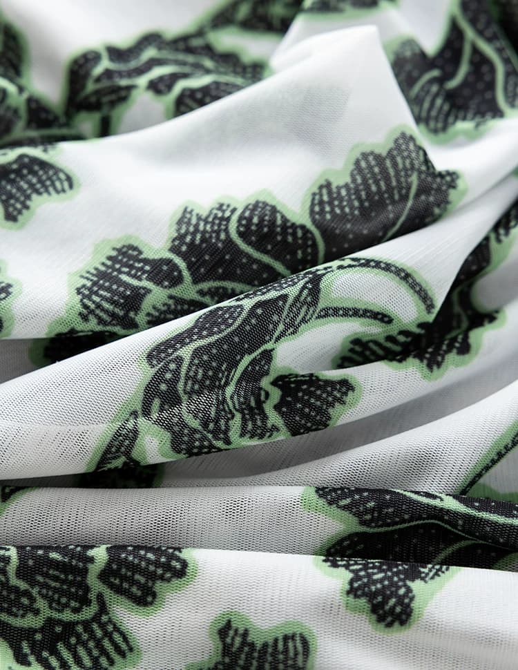 DVF Floral-Print Stretch-Mesh V-Neck Tea Dress - detail 11