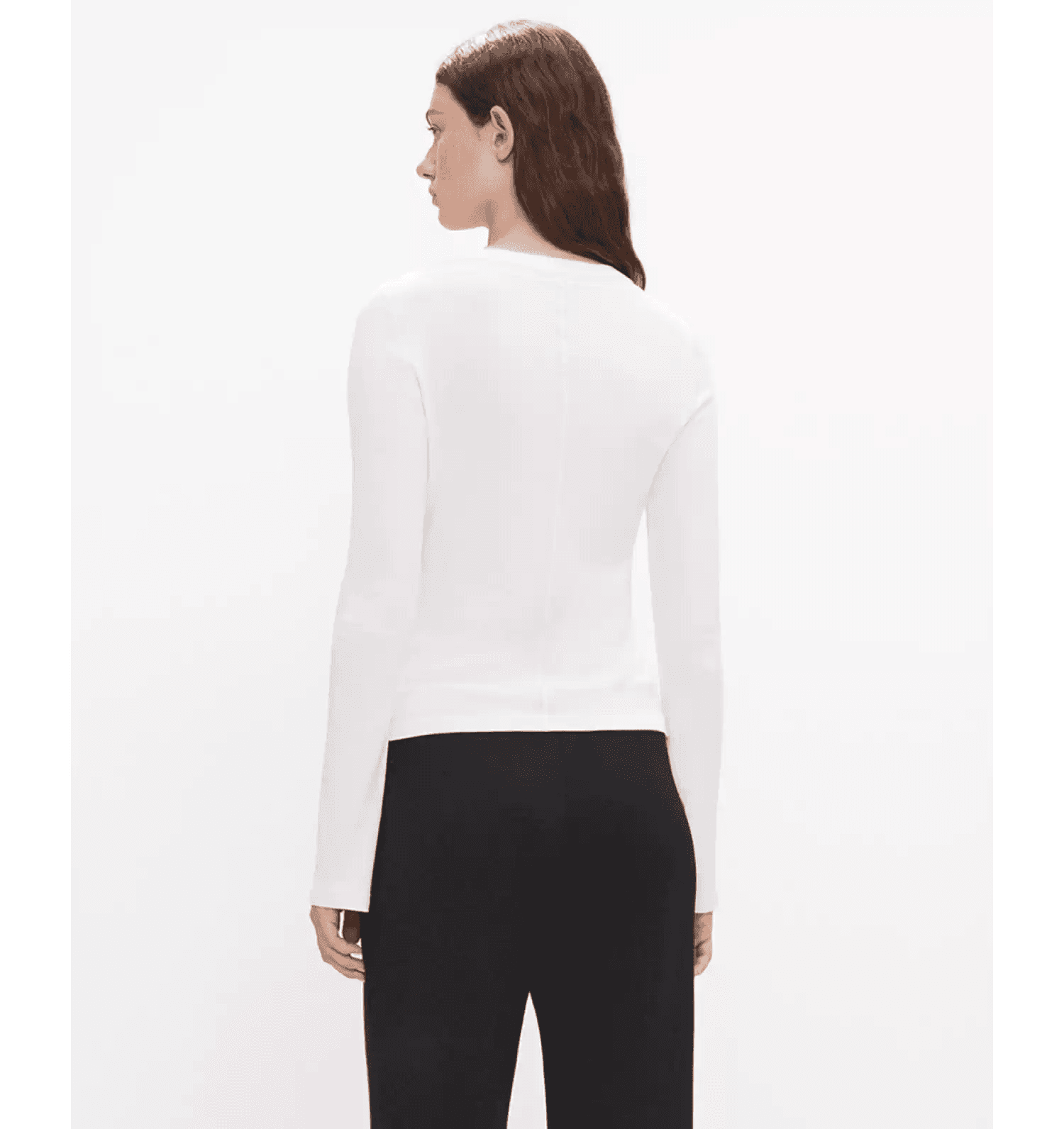 Modal-Cotton Seam-Detail Long-Sleeve Top - photo 5