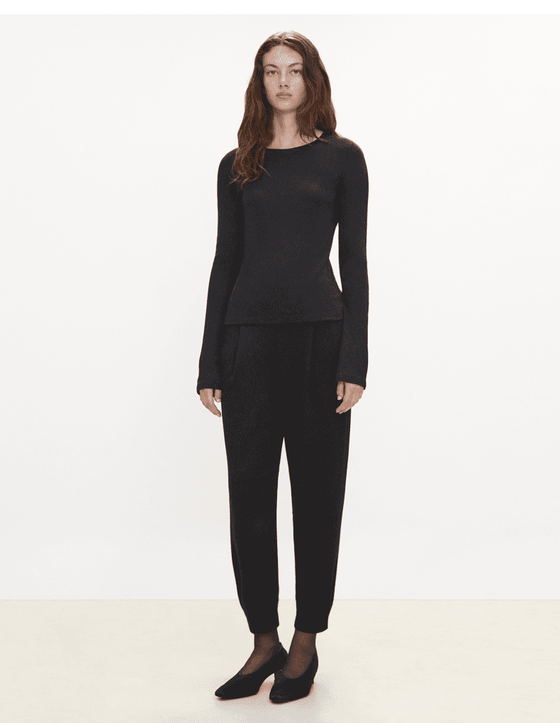 Modal-Cotton Seam-Detail Long-Sleeve Top - detail 10