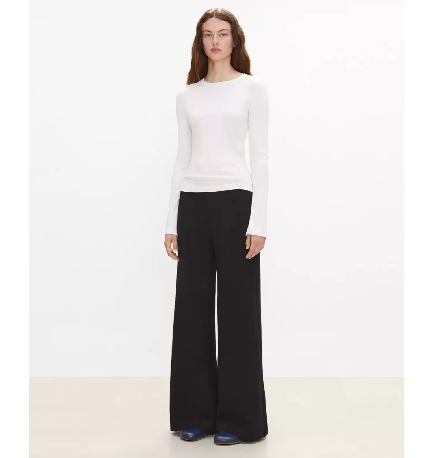 Modal-Cotton Seam-Detail Long-Sleeve Top - photo 4
