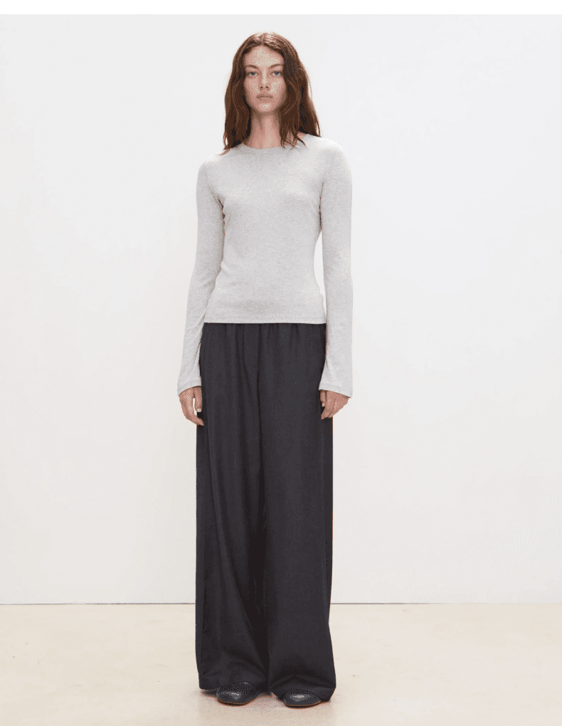 Modal-Cotton Seam-Detail Long-Sleeve Top - detail 8