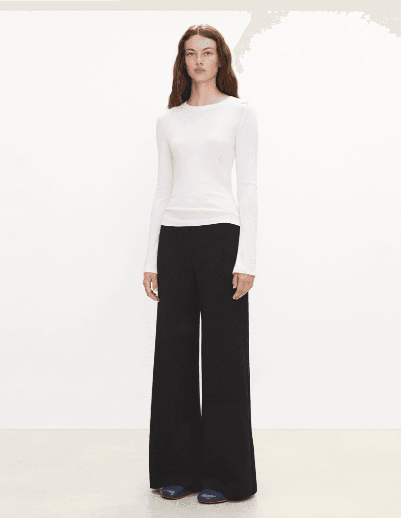 Modal-Cotton Seam-Detail Long-Sleeve Top - detail 5
