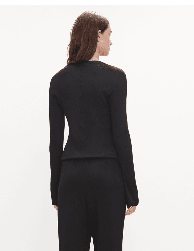Modal-Cotton Seam-Detail Long-Sleeve Top - detail 11