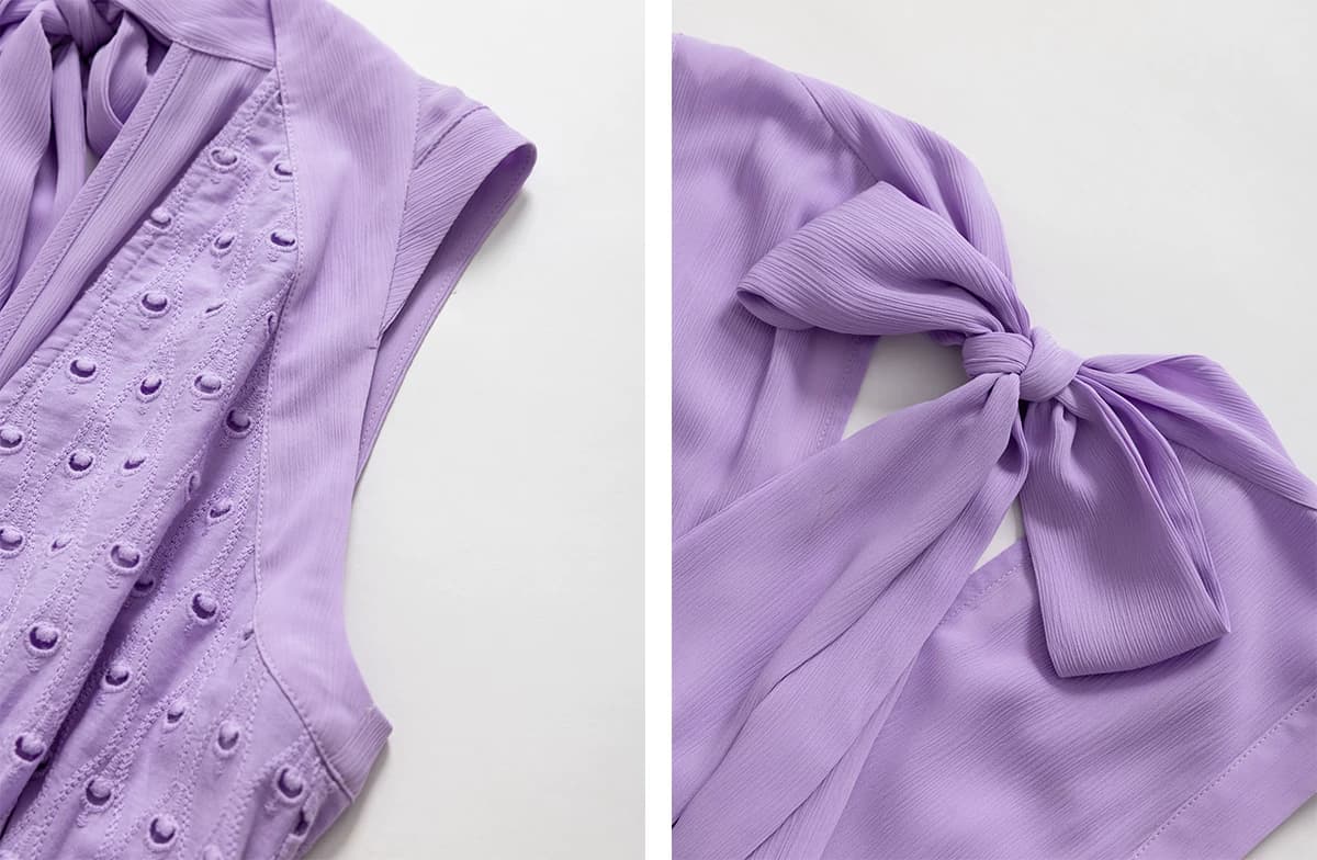 DVF Fall 2026 Embroidered V-Neck Dress with Lace Panels - detail 8