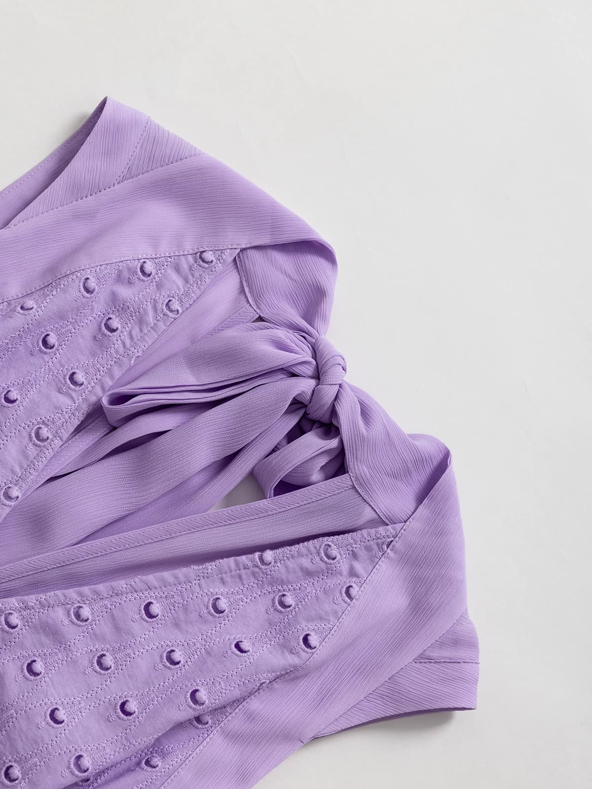 DVF Fall 2026 Embroidered V-Neck Dress with Lace Panels - detail 9