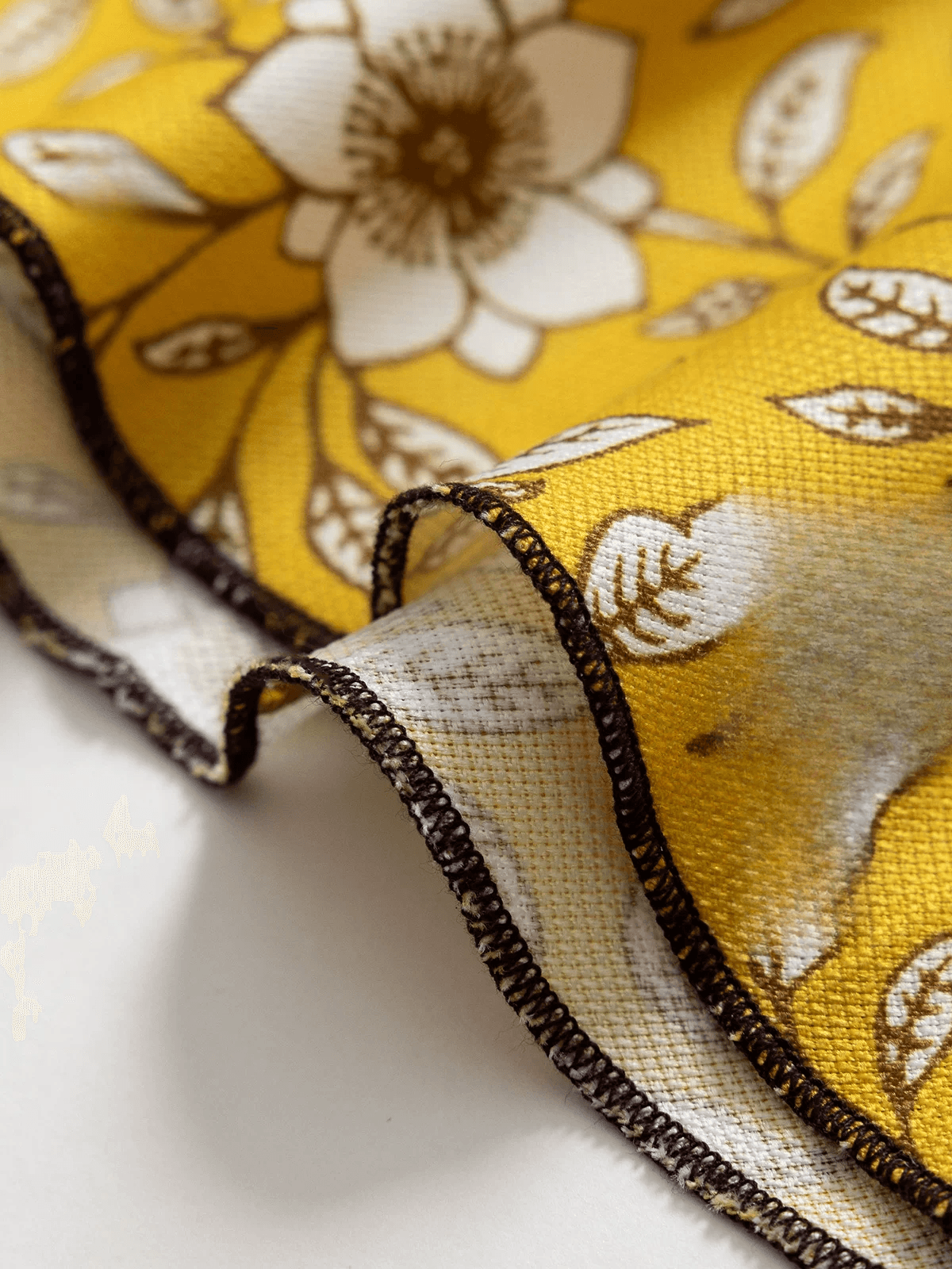 DVF Fall 2026 Yellow Floral Puff-Sleeve Tea Dress - detail 13