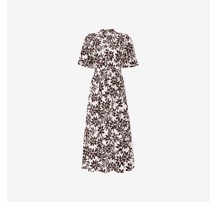 DVF Fall 2026 Yellow Floral Puff-Sleeve Tea Dress - detail 6