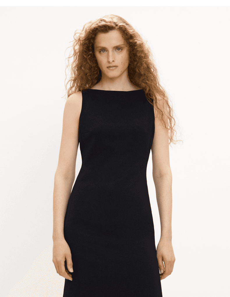 Elegant Sleeveless Boat-Neck Fishtail Dress - detail 5