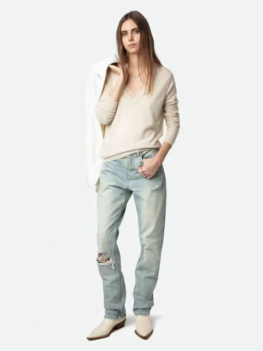 French-inspired unbranded women fashion stock photo 14